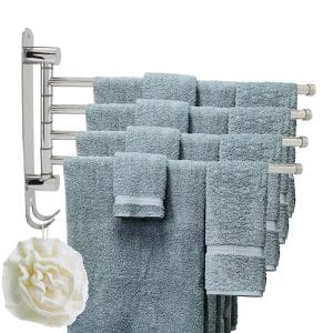Rotating Towel Rail with Hooks