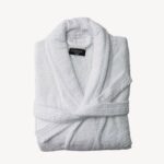 White Shawl Collar Bathrobe