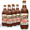 A&W Zero Sugar Root Beer Soda Pop, 16.9 fl oz, 6 Pack Bottles