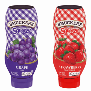 Smucker's Squeeze Grape Jelly & Squeeze Strawberry Fruit Spread, 20 oz